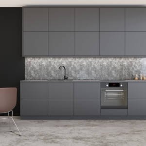 cocina gris moderna